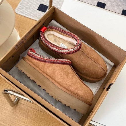 Ethnic Style Woven Chunky Sole Snow Boots for Women