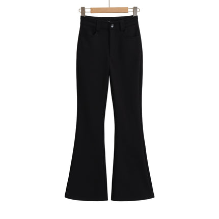 High Elastic Micro Flare Casual Pants
