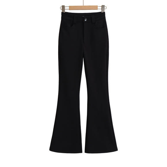 High Elastic Micro Flare Casual Pants