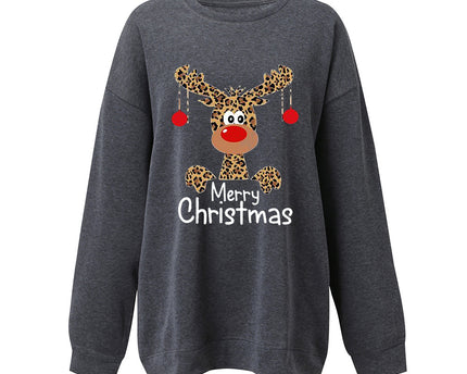 Sweatshirt Imprimé Cerf Joyeux Noël