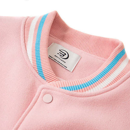 Letter Embroidery Colorblock Jacket