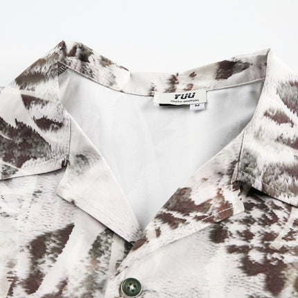 Japanese Workwear Oil Painting Print Loose Shirt