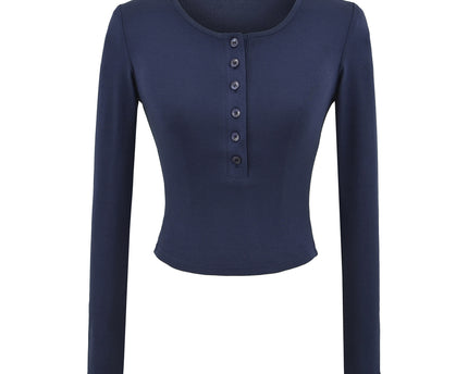 Long Sleeved T-shirt With V-neck Top