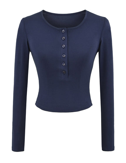 T-shirt à manches longues avec col en V