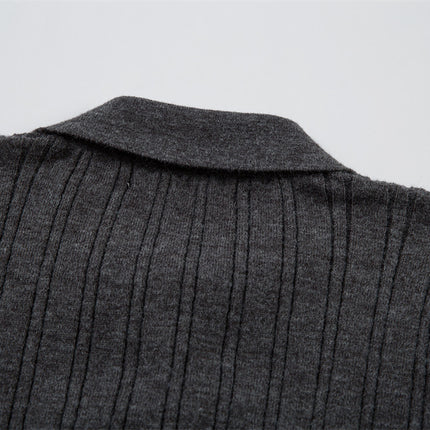 Suéter de punto con cuello tipo polo – Ajustado