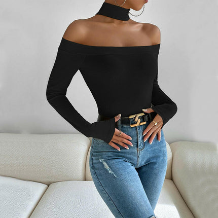 Grozavu's Off-Shoulder Slim Knit Long-Sleeved Top: Versatile at €30.99