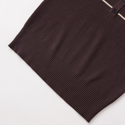 Camiseta de Cuello Polo de Punto Trenzado – Corte Suelto