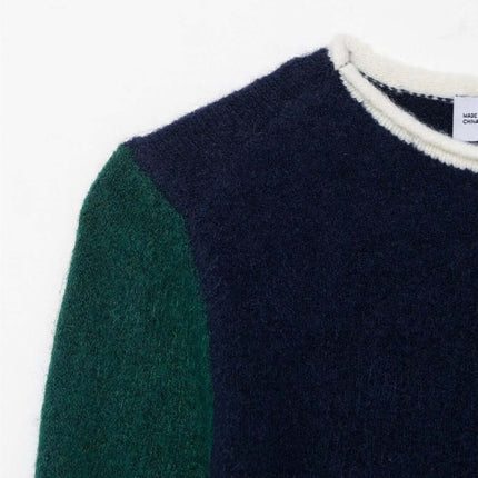 Pull en tricot patchwork à blocs de couleur