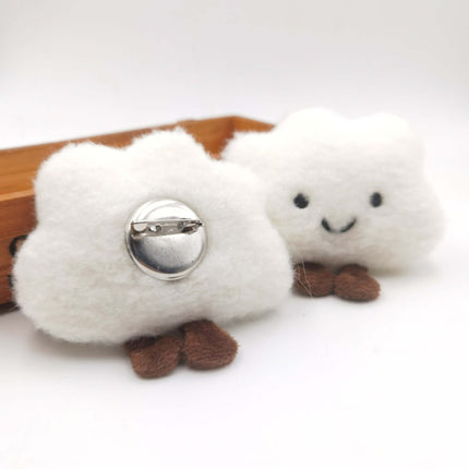 Smiley Cloud Plush Keychain