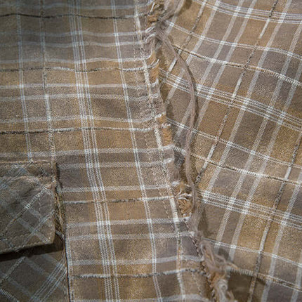 Camisa de Cuadros Radiantes Desgastada – Corte Suelto
