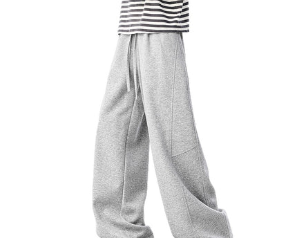 Retro Deconstructed Knife-Edge Sweatpants Unisex Winter Fashion High-Drape Versatile Casual Pants Heavyweight Wide-Leg Athletic Pants