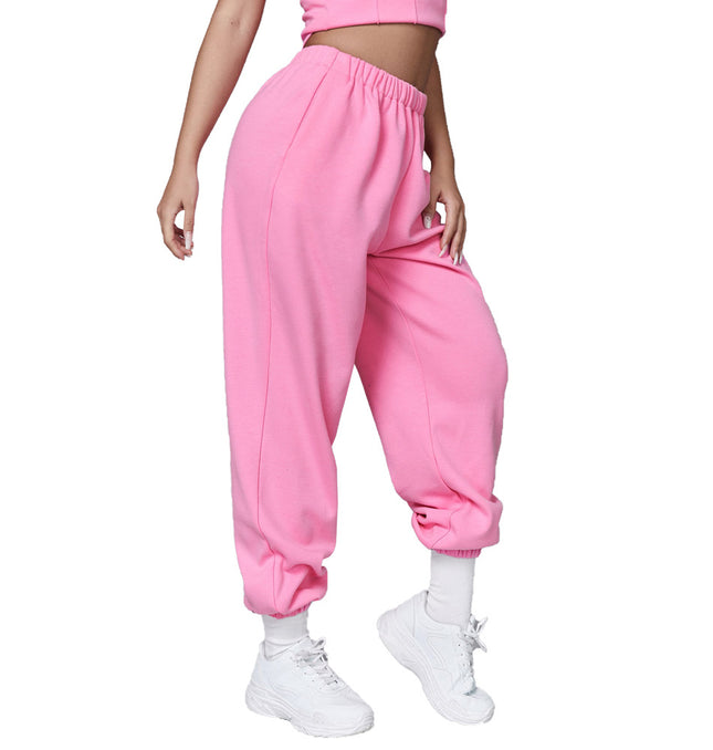 Grozavu Women's Pink High-Waist Wide-Leg Pants at €29.00