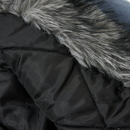 Woolen Collar Cotton Jacket With Fleece