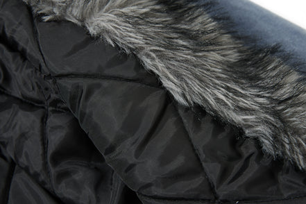 Woolen Collar Cotton Jacket With Fleece