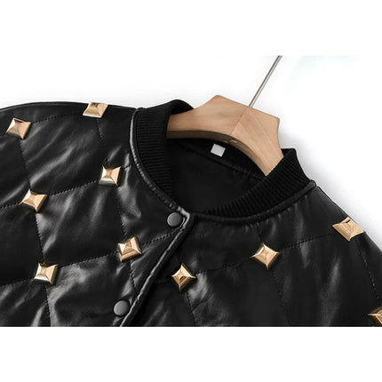 Stand Out in Style: Grozavu's Rivet Buckle Leather Jacket for Fall/Winter! at €141.99