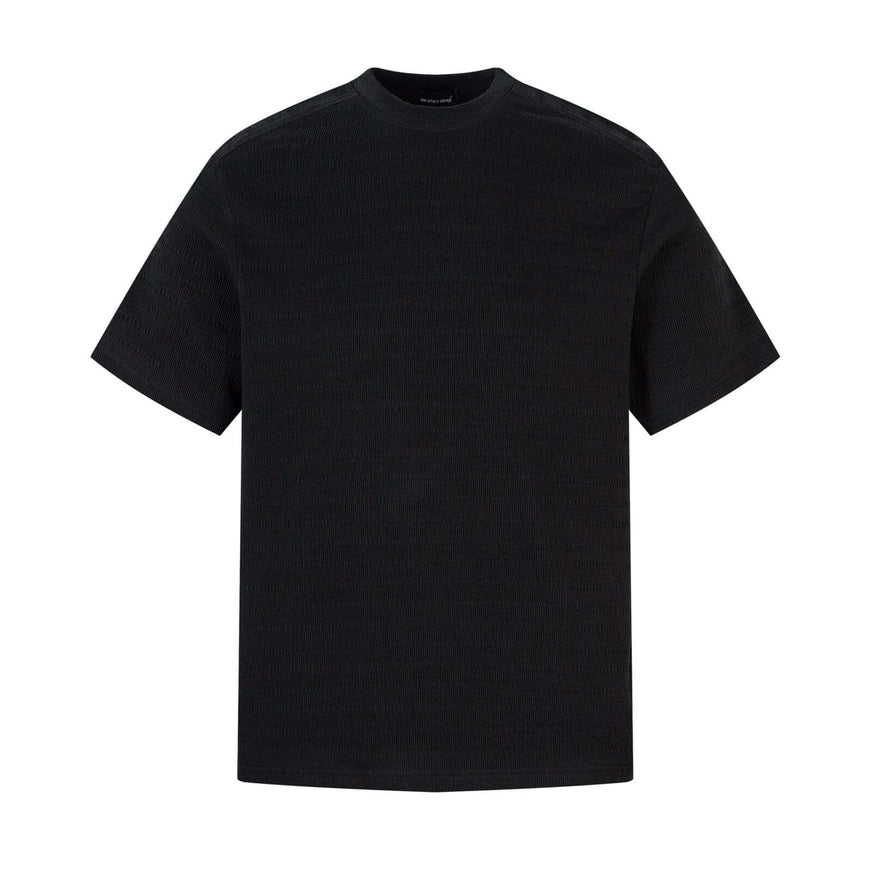 Black small collar short sleeve t-shirt with Grozavu logo