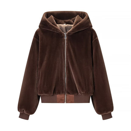 Fashionable Faux Fur Hooded Coat for Women, Casual amp Versatile