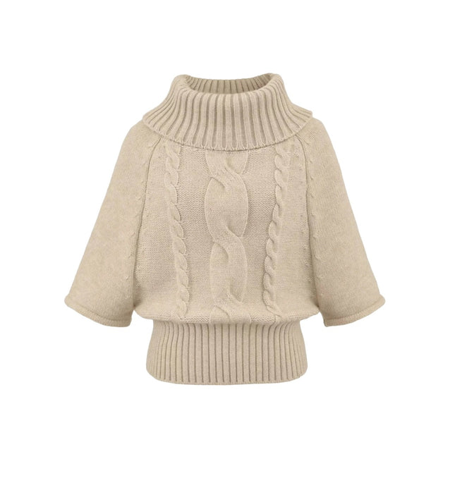 Maglione a Cappotto a Treccia – Vestibilità Larga