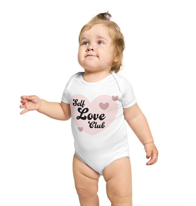 Self Love Club Short Sleeve Baby Bodysuit - Cute Infant Apparel for New Parents