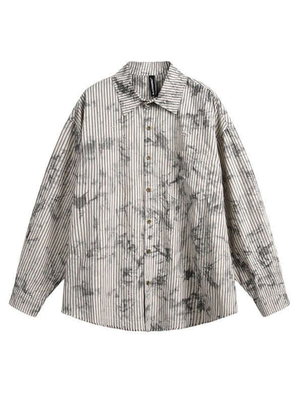 Yellow Stripes ink splattered distressed striped sleeve with Grozavu logo