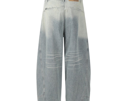Retro Structured Tapered Pants for Men and Women, Loose Wide-Leg Washed Tie-Dye Straight Leg Jeans