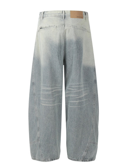 Retro Structured Tapered Pants for Men and Women, Loose Wide-Leg Washed Tie-Dye Straight Leg Jeans