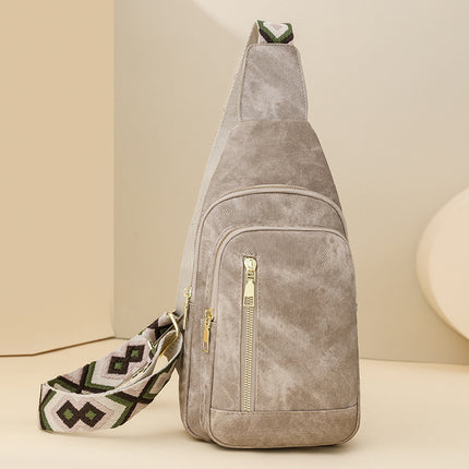Retro Chest Bag Women's Texture Soft Leather Backpack  New Fashion Versatile Chest Bag Women's Casual One Shoulder Diagonal