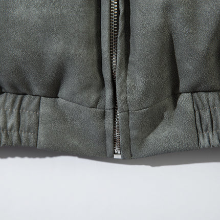 Leather Jacket Flame Embroidered Cotton Jacket For Men