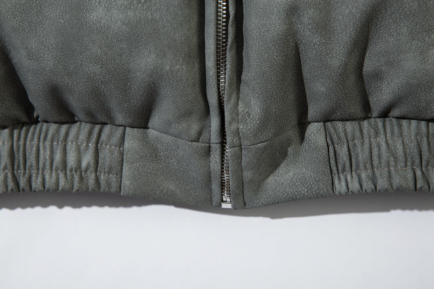 Giacca di pelle con ricamo a fiamma in cotone per uomini