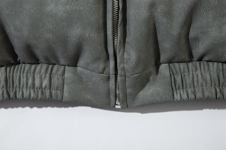 Leather Jacket Flame Embroidered Cotton Jacket For Men