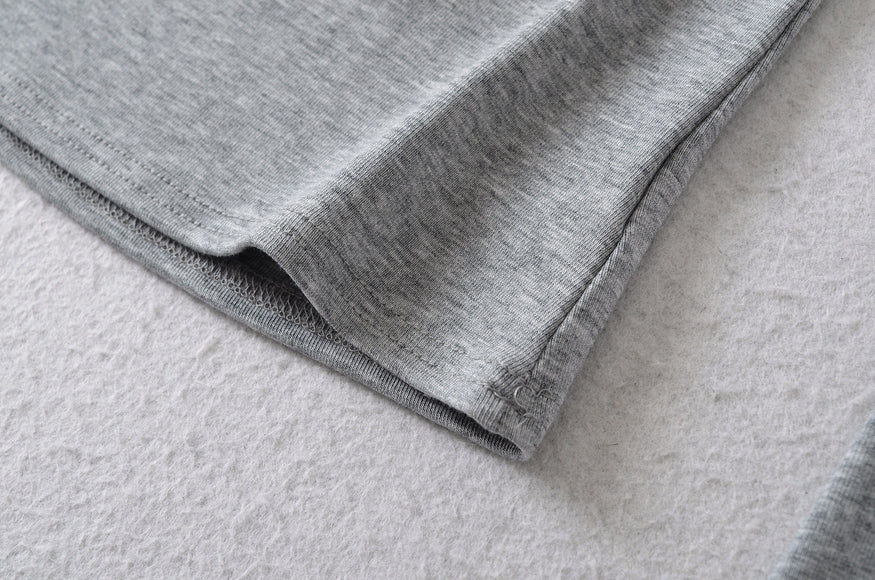 U-neck Striped Long Sleeved Elastic T-shirt Tight Top