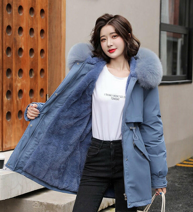 Veste d'hiver en coton peluche de Grozavu : nouveau style mi-long pour femme