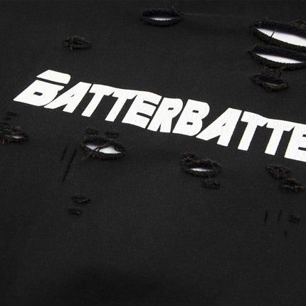 Gewaschene Buchstaben Druck Hoodie – Lockere Passform