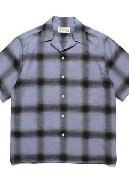 blue check lapel shirts with Grozavu logo