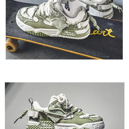 3D Printed Sneaker Men's Breathable Casual Board Shoes