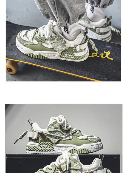 3D-gedruckte Sneaker Herren Atmungsaktive Freizeit Board Schuhe