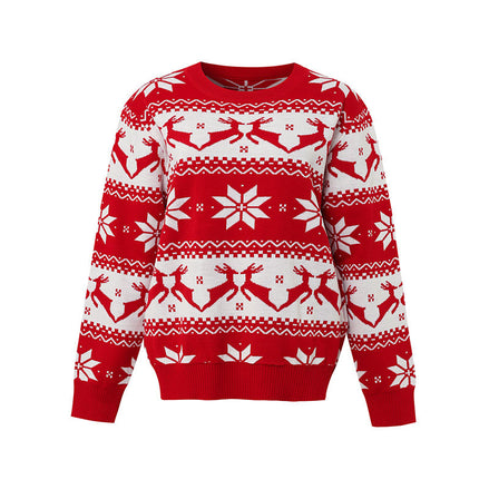 Ladies' Christmas sweater jacquard reindeer pullover warm knit sweater