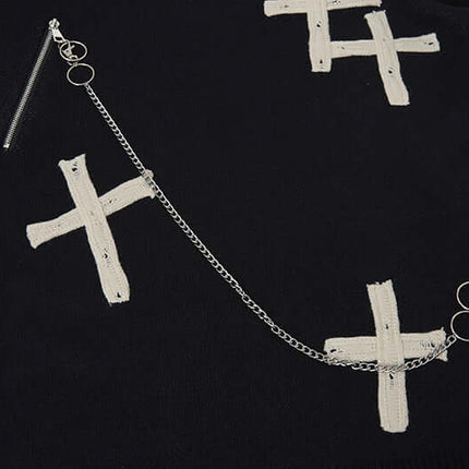 Suéter de punto jacquard cruzado – Corte holgado