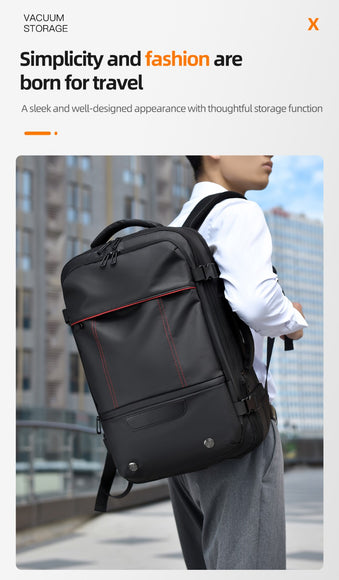 Oxford Cloth Business Travel Backpack – Black, Grey & Blue