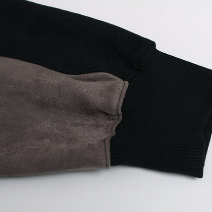 Hanorac cu guler înalt tip patchwork – Croială lejeră