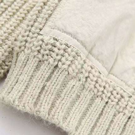 Contrast Cropped Knit Sweater – Slim Fit