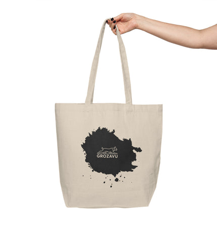 Eco-Friendly Canvas Shopping Tote with Artistic Design - GROZAVU