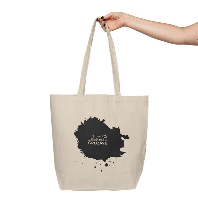 Eco-Friendly Canvas Shopping Tote with Artistic Design - GROZAVU