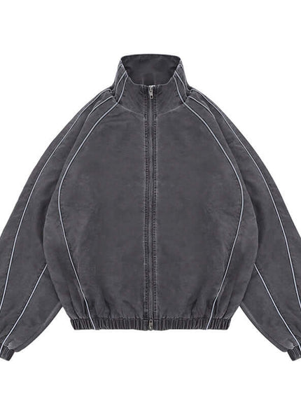 Model wearing Black structured solid color jacket by Grozavu