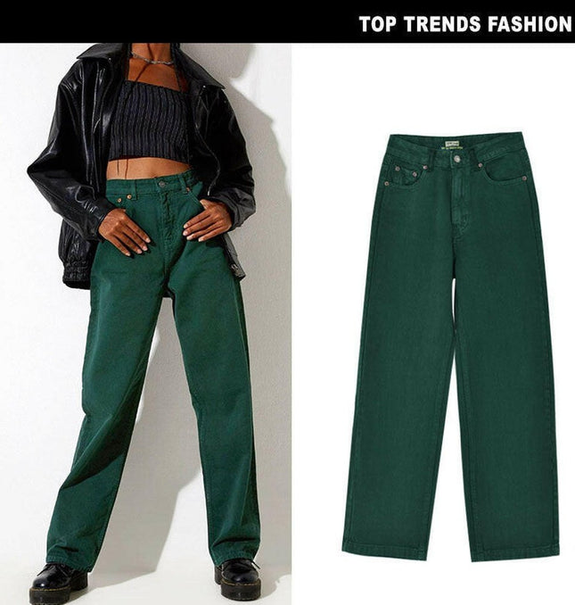 Chic Emerald Denim: Elevate Your Style with Hot Girl Pants! at €51.99