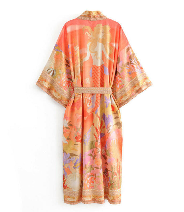 Grozavu's New Kimono Robe: Mermaid Print Fashion Statement