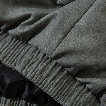 Leather Jacket Flame Embroidered Cotton Jacket For Men