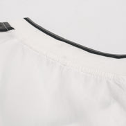 Camisa de Manga Larga con Cuello en V Deportiva Impermeable Negra Blanca