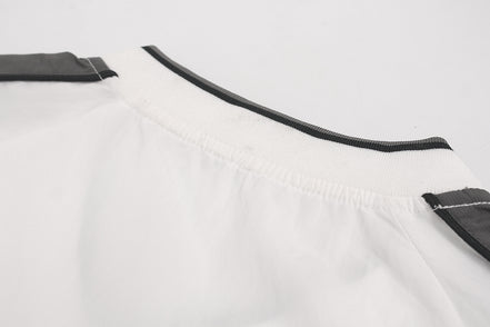 Camisa de Manga Larga con Cuello en V Deportiva Impermeable Negra Blanca