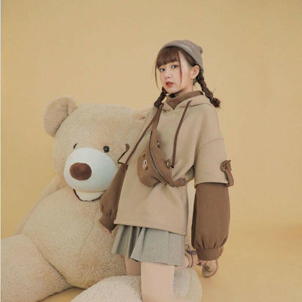 Stay Cozy in Style: Grozavu's Aesthetic Bear Anime Hoodie for Women at €39.99